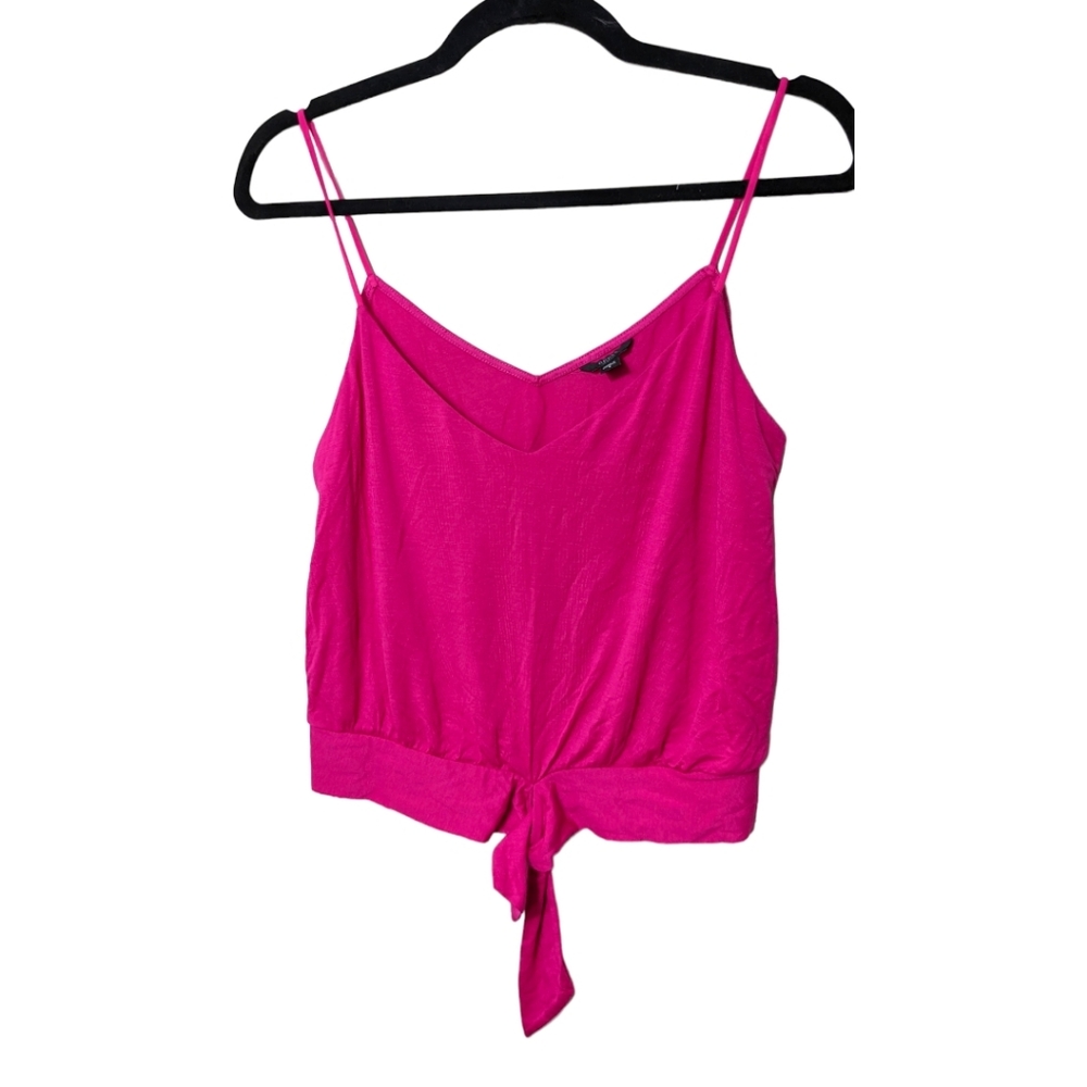 GUESS Womens Tie Front Tank Top, Pink S